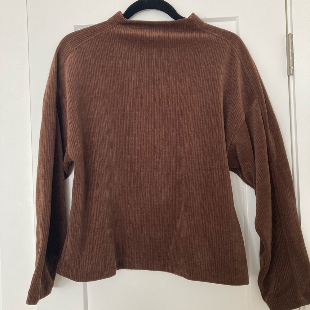 NWOT Madewell Jacquard Stripe Funnel Neck Top